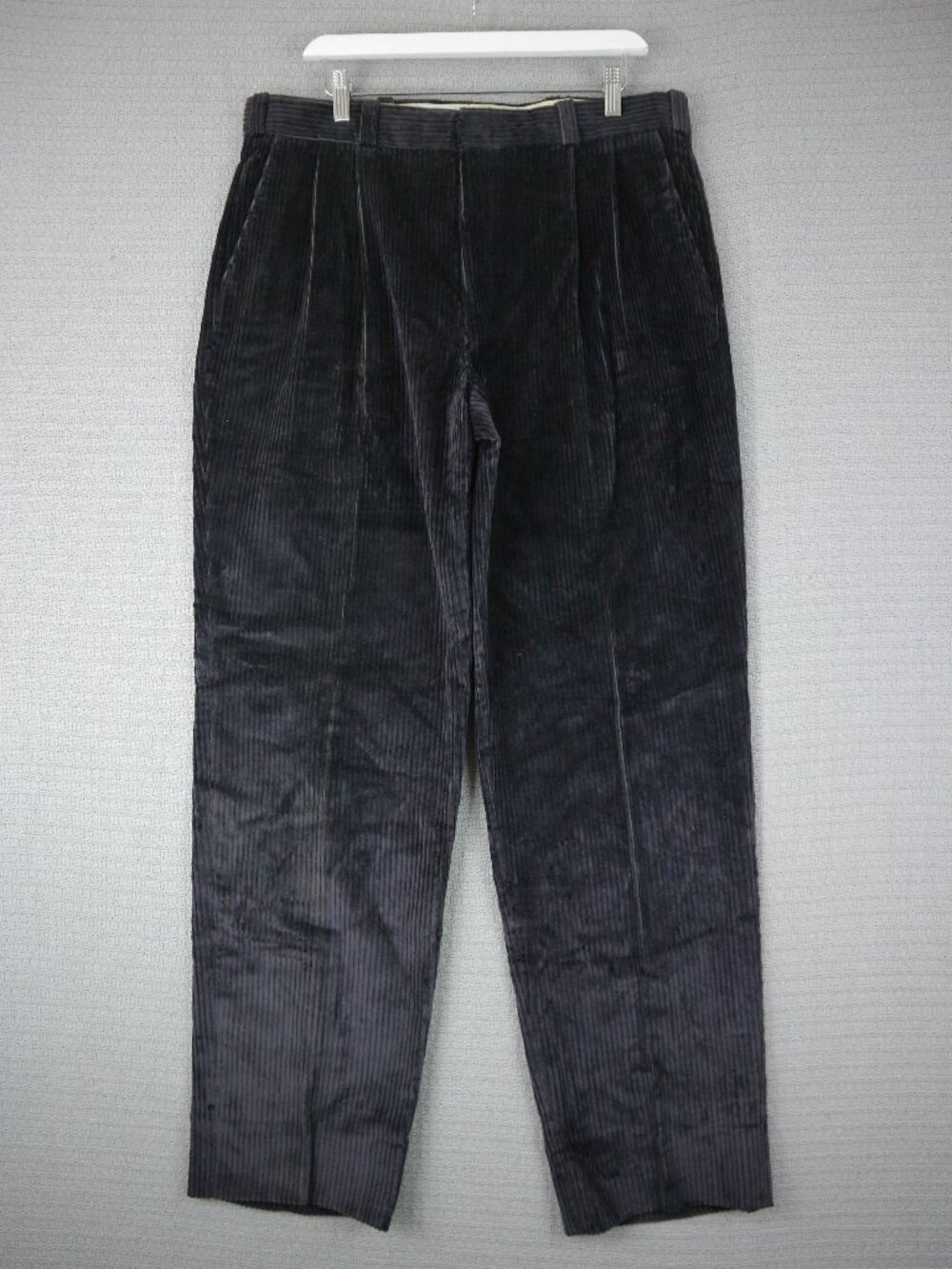 1990s Moores Black Corduroy Made in Canada Wide Cut Pants 36x33 Vintage